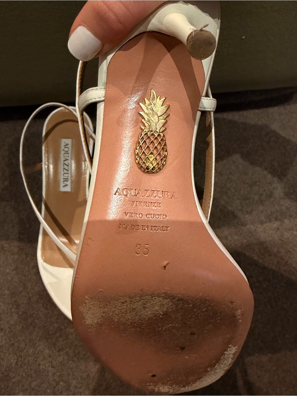 Aquazzura Divina Sandal 60 - White Strappy Slingback Sandals - Picture 3 of 4